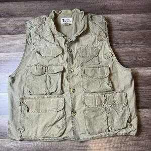 Y2K Trail Designs Utility Vest Mens Large Khaki Fishing Hunting Multi Pocket Gor